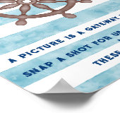 Blauw Scheeps Matrozen Baby Shower Gastboek Handte Poster (Hoek)