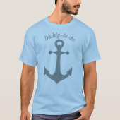 Blauw Scheepsanker met Aangepaste Tekst Graphic T-shirt (Voorkant)