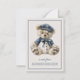 Blauw Scheepsbabybeertje Persoonlijk Notitiekaartje