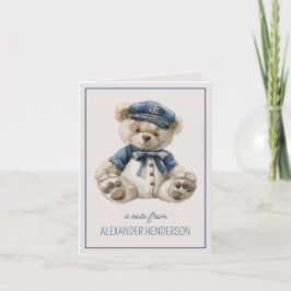 Blauw Scheepsbabybeertje Persoonlijk Notitiekaartje