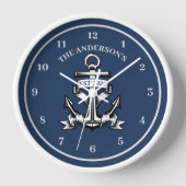 Blauw Scheepshuis Anker Familie Naam Est (Voorkant)