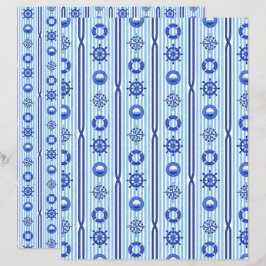 Blauw scheepsstrepen scrapbookpapier