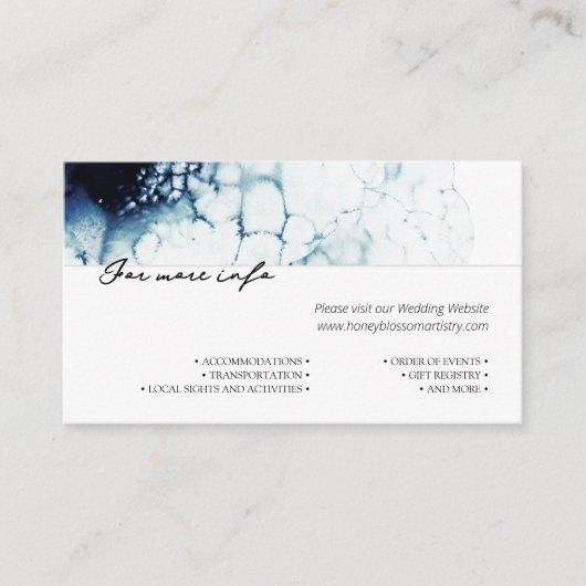 Blauw Scheepvaart Bestemming Trouwlocatie Website Informatiekaartje (Voorkant)