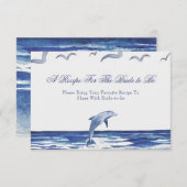 Blauw Scheepvaart Kust Zee Recept Voor De Bruid Informatiekaartje (Voorkant / Achterkant)