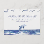 Blauw Scheepvaart Kust Zee Recept Voor De Bruid Informatiekaartje (Voorkant)