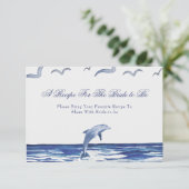 Blauw Scheepvaart Kust Zee Recept Voor De Bruid Informatiekaartje (Staand voorkant)