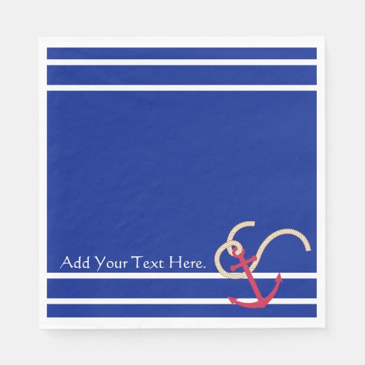 Blauw Scheepvaart Papier Servet (Voorkant)