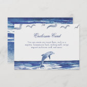 Blauw Scheepvaart Thema Bruidsfeest aan de Kust Informatiekaartje (Voorkant / Achterkant)