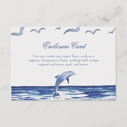 Blauw Scheepvaart Thema Bruidsfeest aan de Kust Informatiekaartje (Voorkant)