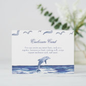 Blauw Scheepvaart Thema Bruidsfeest aan de Kust Informatiekaartje (Staand voorkant)