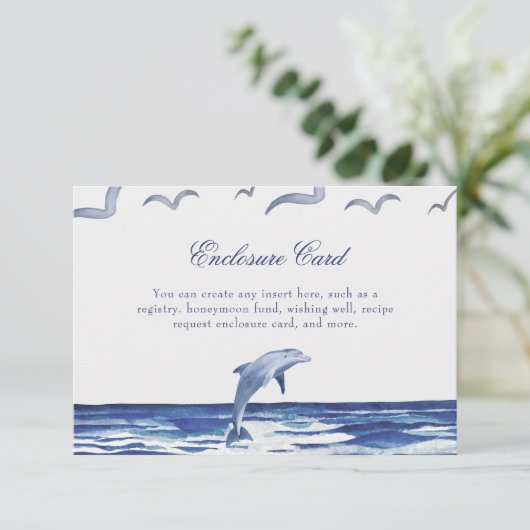 Blauw Scheepvaart Thema Bruidsfeest aan de Kust Informatiekaartje (Staand voorkant)