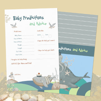 Blauw Scheepvaart Walvis Baby Shower Voorspellings