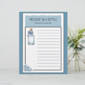 Blauw Scheepvaartbericht Fles Voering Schrijfpapie (Staand voorkant)
