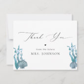 Blauw Schelp Nautisch Dankkaart Bedankkaart (Voorkant)