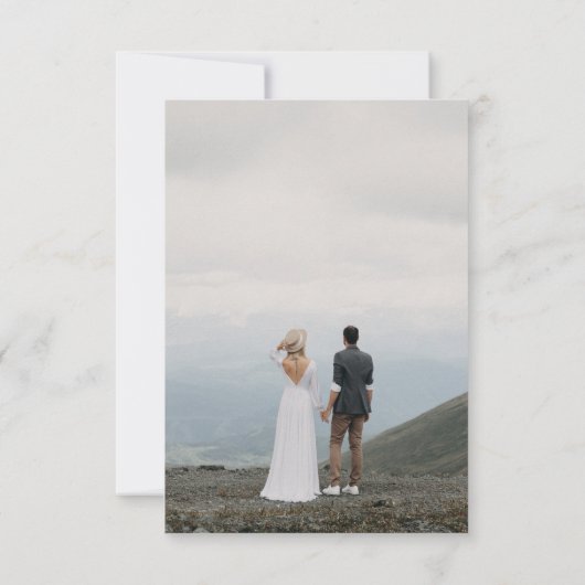 Blauw Schelp Ocean Strand Trouwdag Met Zeevaartthe Save The Date (Achterkant)