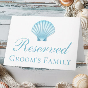 Blauw Schelp Zeevaart Strand Bruiloft Gereserveerd