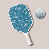 Blauw schelppatroon pickleball paddle