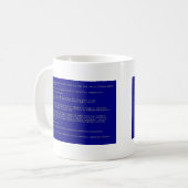 Blauw scherm van de dood koffiemok (Voorkant links)
