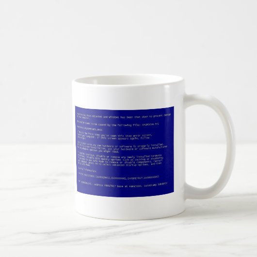 Blauw scherm van de dood koffiemok (Rechts)