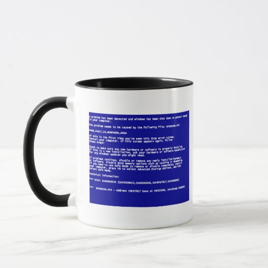 Blauw scherm van de dood mok (Links)