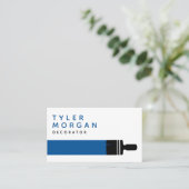 Blauw schilderdeverf visitekaartje (Staand voorkant)