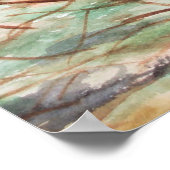 Blauw schilderij van de Waterverf Heron Poster (Hoek)