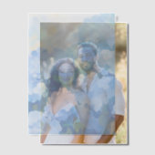 Blauw Schilderij van Hortensia's Bruiloft Vellum Uitnodigingen (Offset (Koppel))