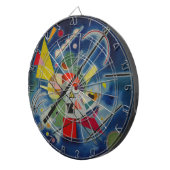 Blauw schilderij van Kandinsky Dartbord (Voorkant Rechts)