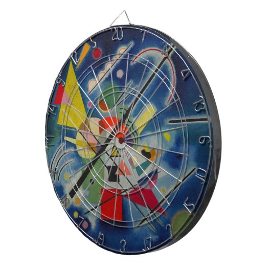 Blauw schilderij van Kandinsky Dartbord (Voorkant Rechts)