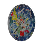 Blauw schilderij van Kandinsky Dartbord (Voorkant Links)