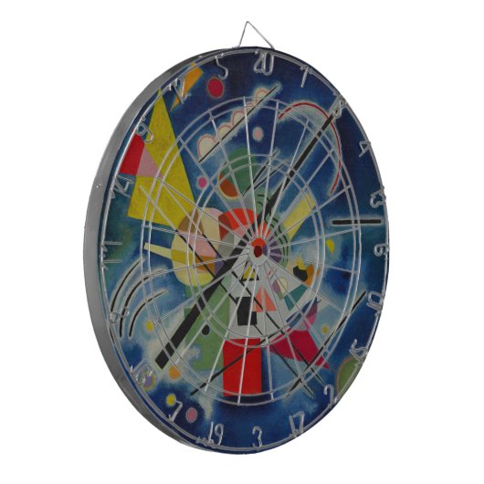 Blauw schilderij van Kandinsky Dartbord (Voorkant Links)