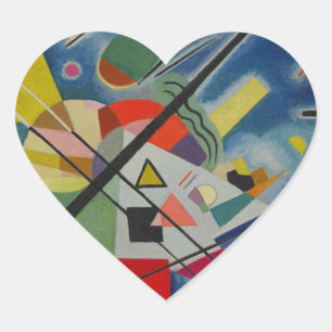 Blauw schilderij van Kandinsky Hart Sticker