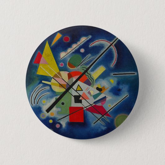 Blauw schilderij van Kandinsky Ronde Button 5,7 Cm (Voorkant)