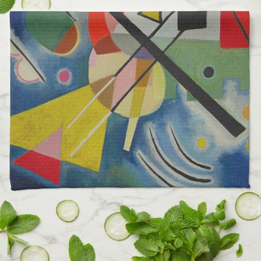 Blauw schilderij van Kandinsky Theedoek (Gevouwen)