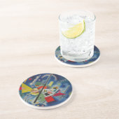 Blauw schilderij van Kandinsky Zandsteen Onderzetter (Zijkant)