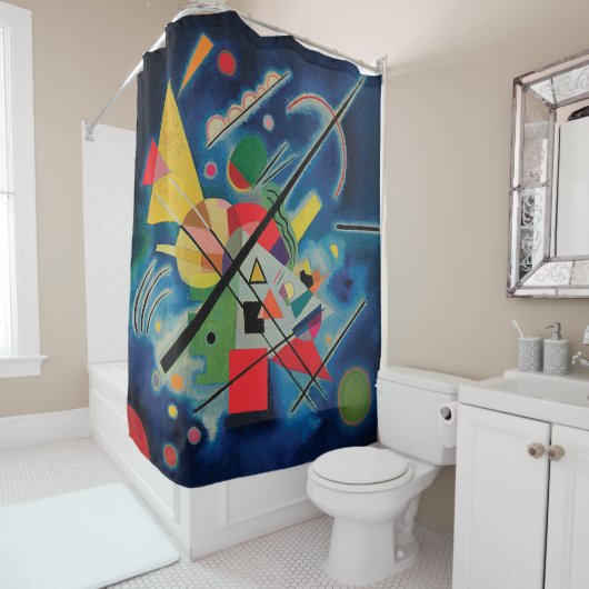 Blauw schilderij van Wassily Kandinsky Douchegordijn (In situ)