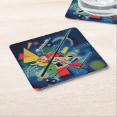 Blauw schilderij van Wassily Kandinsky Kartonnen Onderzetters (Schuin)