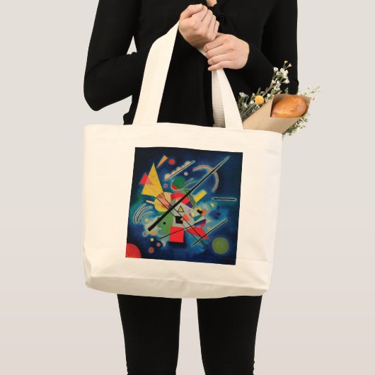 Blauw schilderij van Wassily Kandinsky Large Canva Grote Tote Bag (Voorkant (product))