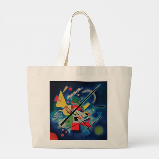 Blauw schilderij van Wassily Kandinsky Large Canva Grote Tote Bag (Achterkant)