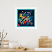 Blauw schilderij van Wassily Kandinsky Poster (Keuken)