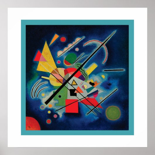 Blauw schilderij van Wassily Kandinsky Poster (Voorkant)