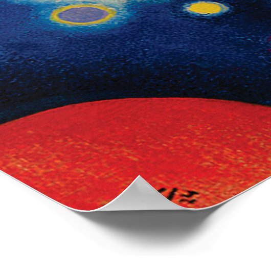 Blauw schilderij van Wassily Kandinsky Poster (Hoek)