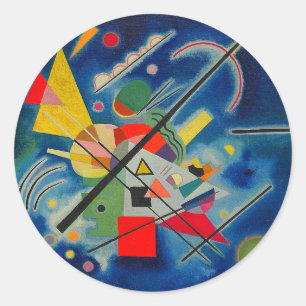Blauw schilderij van Wassily Kandinsky Ronde Sticker