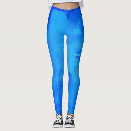 Blauw schilderplaatje leggings (Voorkant)
