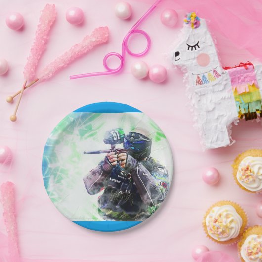 Blauw schildpad papieren bordje (Feest)