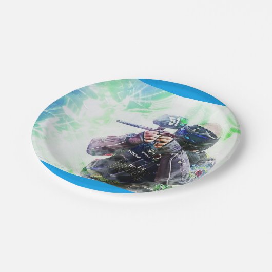 Blauw schildpad papieren bordje (Gekanteld)