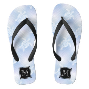 Blauw schildpadpatroon teenslippers