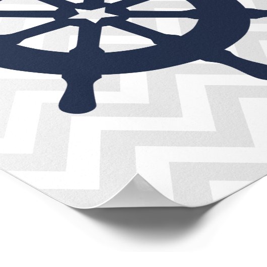 Blauw schip Nautical Nursery Poster (Hoek)