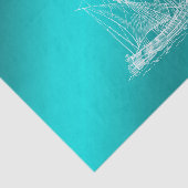 blauw schip tissuepapier (Detail)