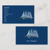 Blauw schip visitekaartje (Voorkant / Achterkant)